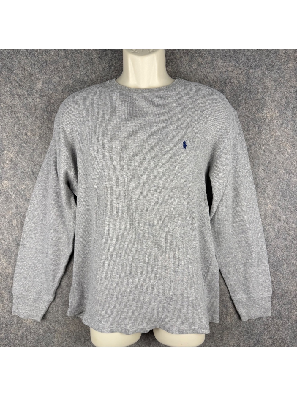 Polo Ralph Lauren Long Sleeve Waffle Knit Thermal Sleepwear Shirt Gray XL 430